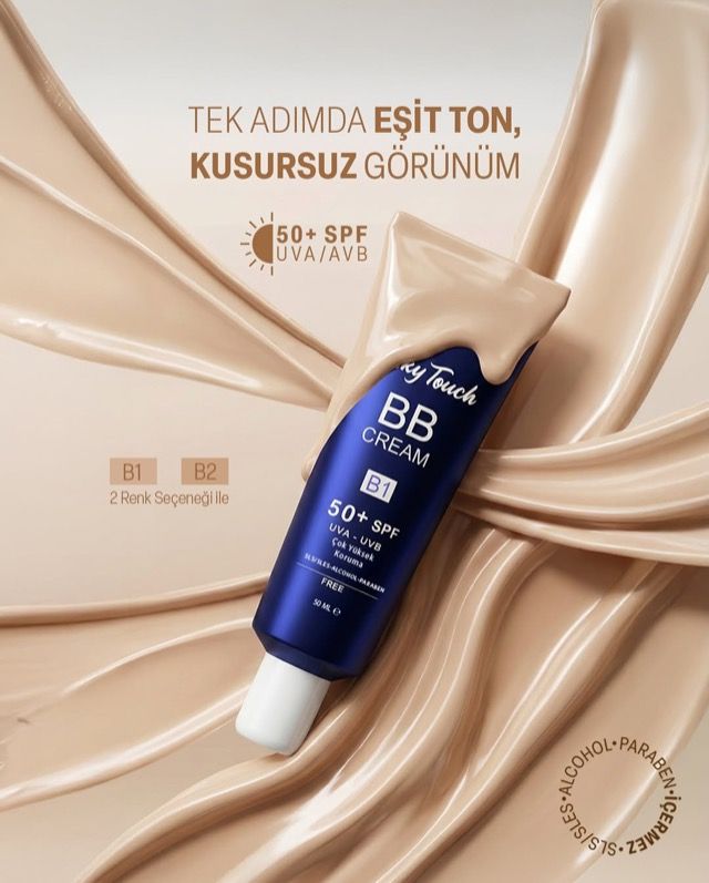 Silky Touch BB Cream SPF 50+ — Işıltılı, pürüzsüz ve eşit tonlu görünüm.